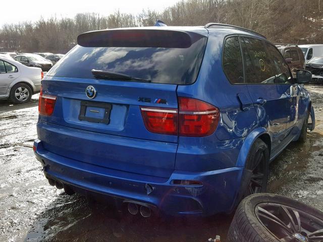 5YMGY0C58BLK26360 - 2011 BMW X5 M BLUE photo 4