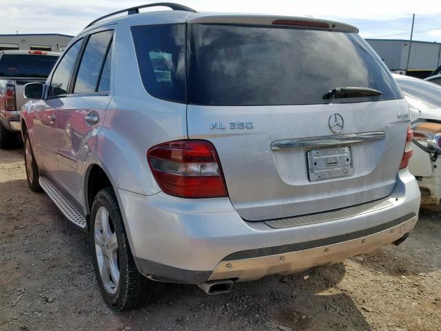 4JGBB86E67A292824 - 2007 MERCEDES-BENZ ML 350 SILVER photo 3