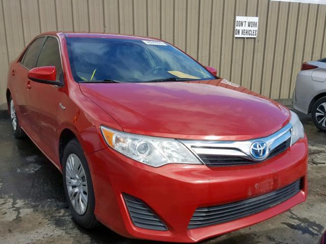 4T1BD1FK2EU113004 - 2014 TOYOTA CAMRY HYBR RED photo 1