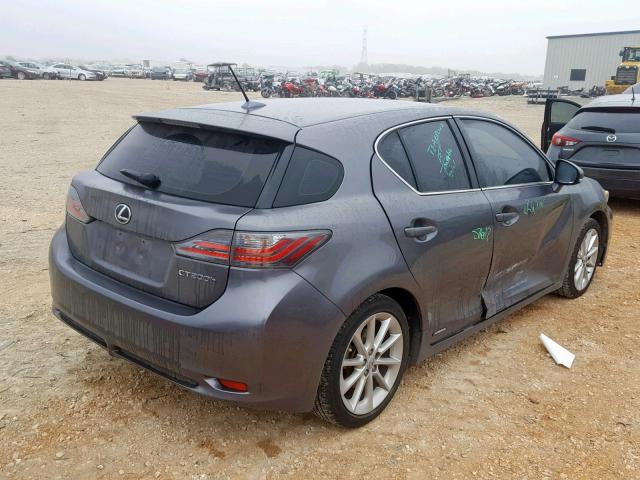 JTHKD5BH0C2085569 - 2012 LEXUS CT 200 SILVER photo 4