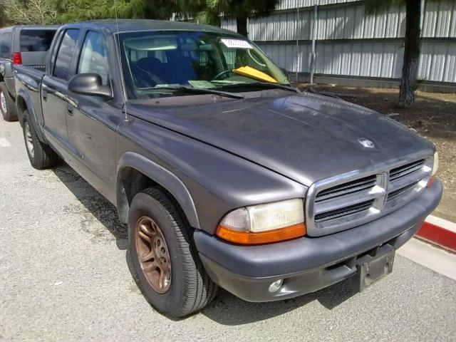 1D7HL38NX4S690741 - 2004 DODGE DAKOTA QUA GRAY photo 1