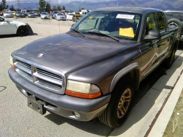 1D7HL38NX4S690741 - 2004 DODGE DAKOTA QUA GRAY photo 2