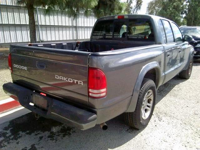 1D7HL38NX4S690741 - 2004 DODGE DAKOTA QUA GRAY photo 4