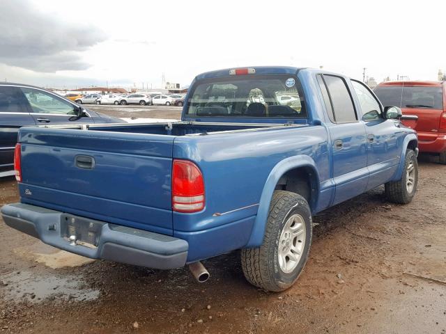 1D7HL38K44S733914 - 2004 DODGE DAKOTA QUA BLUE photo 4