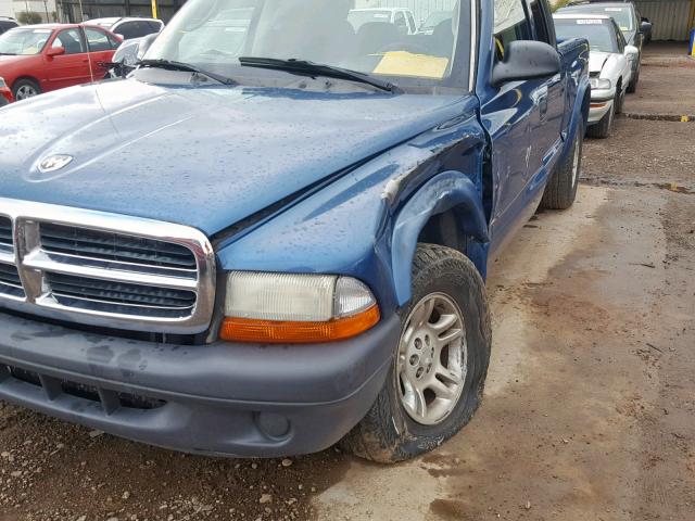 1D7HL38K44S733914 - 2004 DODGE DAKOTA QUA BLUE photo 9