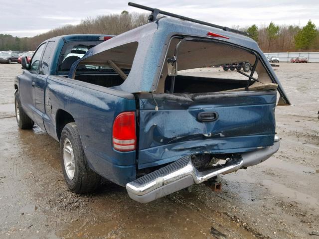 1B7GL22X0XS193759 - 1999 DODGE DAKOTA BLUE photo 3