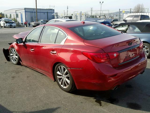 JN1BV7AP9FM331744 - 2015 INFINITI Q50 BASE RED photo 3