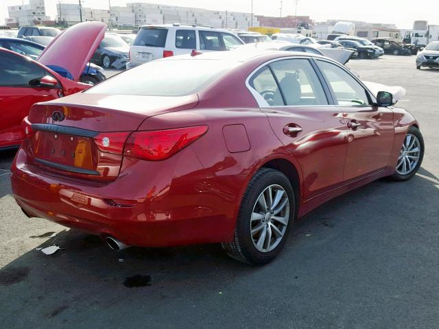 JN1BV7AP9FM331744 - 2015 INFINITI Q50 BASE RED photo 4