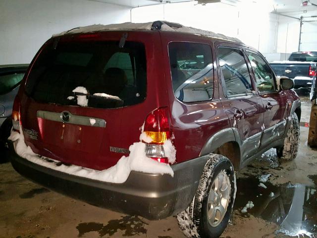 4F2CZ96134KM19655 - 2004 MAZDA TRIBUTE ES BURGUNDY photo 4