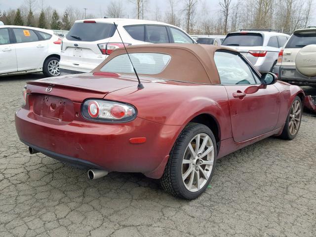 JM1NC25F470134008 - 2007 MAZDA MX-5 MIATA RED photo 4