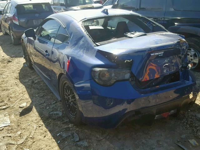JF1ZNAA19F8708706 - 2015 TOYOTA SCION FR-S BLUE photo 3