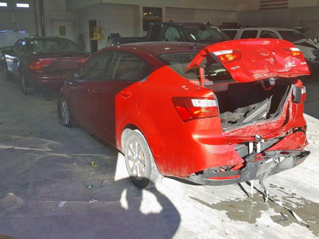 KNADM4A37E6348868 - 2014 KIA RIO LX RED photo 3