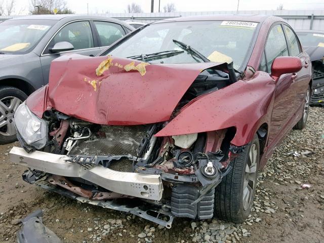 19XFA16979E031835 - 2009 HONDA CIVIC EXL BURGUNDY photo 2