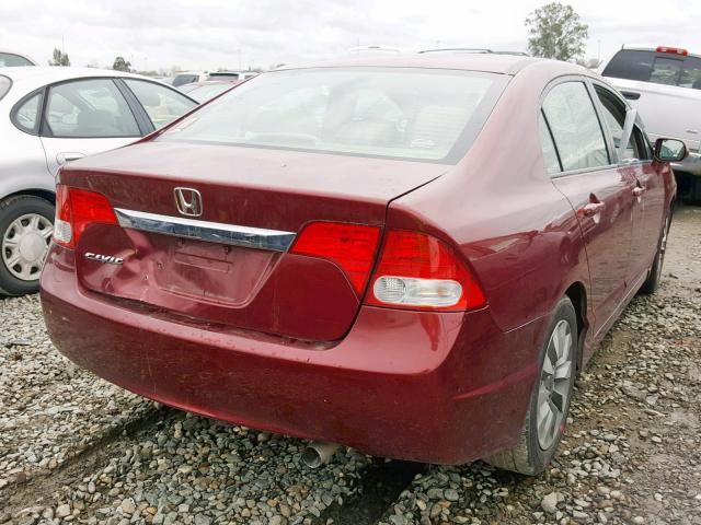 19XFA16979E031835 - 2009 HONDA CIVIC EXL BURGUNDY photo 4