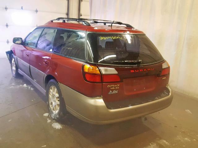 4S3BH896137638292 - 2003 SUBARU LEGACY OUT RED photo 3