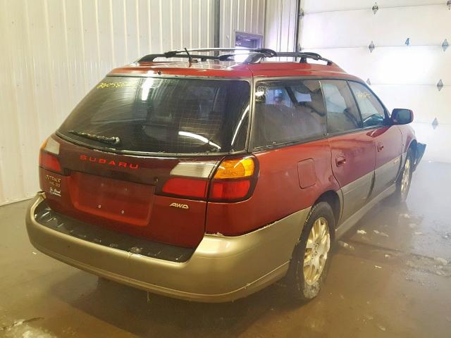 4S3BH896137638292 - 2003 SUBARU LEGACY OUT RED photo 4