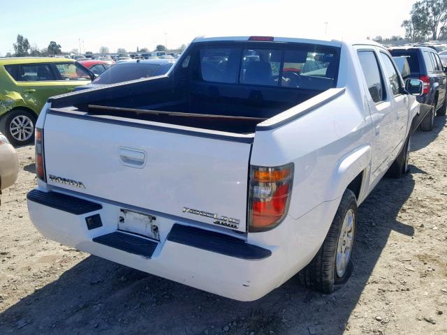 2HJYK16576H517625 - 2006 HONDA RIDGELINE WHITE photo 4