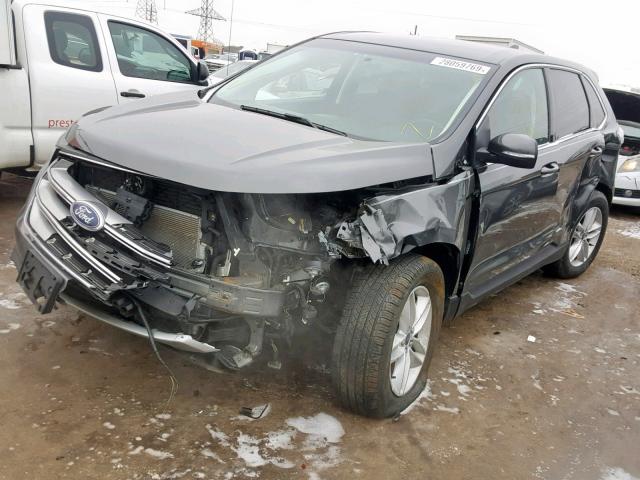 2FMTK4J89FBB38108 - 2015 FORD EDGE SEL GRAY photo 2