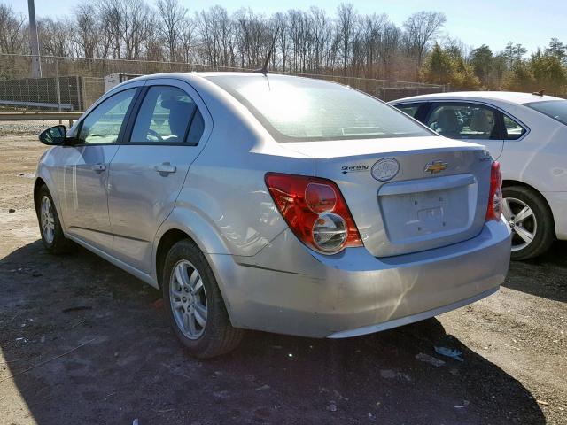 1G1JB5SH1C4136044 - 2012 CHEVROLET SONIC LS SILVER photo 3