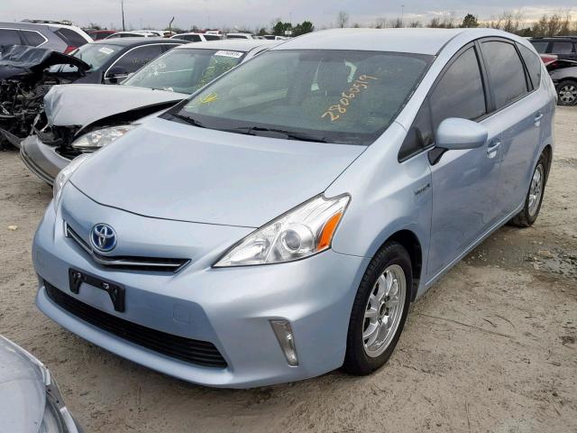 JTDZN3EU6EJ002603 - 2014 TOYOTA PRIUS V BLUE photo 2