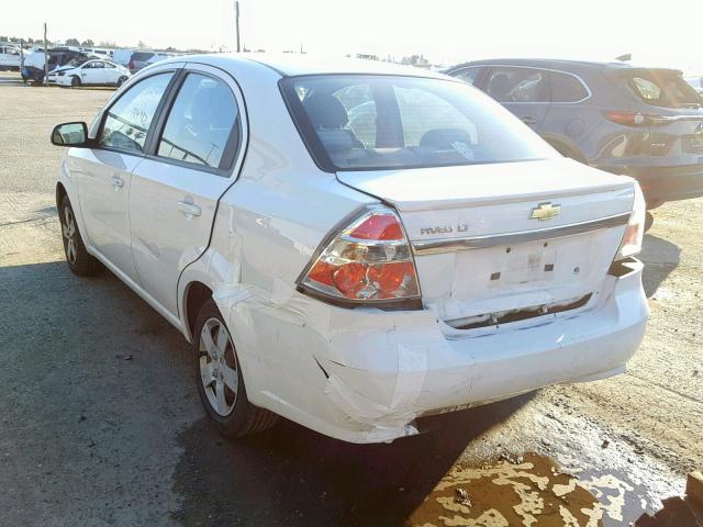 KL1TD5DE8BB134998 - 2011 CHEVROLET AVEO LS WHITE photo 3