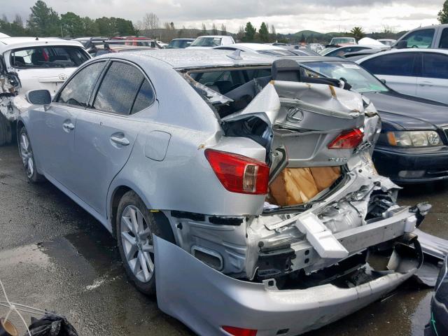 JTHBF5C28B2101357 - 2011 LEXUS IS 250 SILVER photo 3