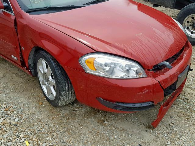 2G1WD58C579223251 - 2007 CHEVROLET IMPALA SUP წითელი ფოტო 9