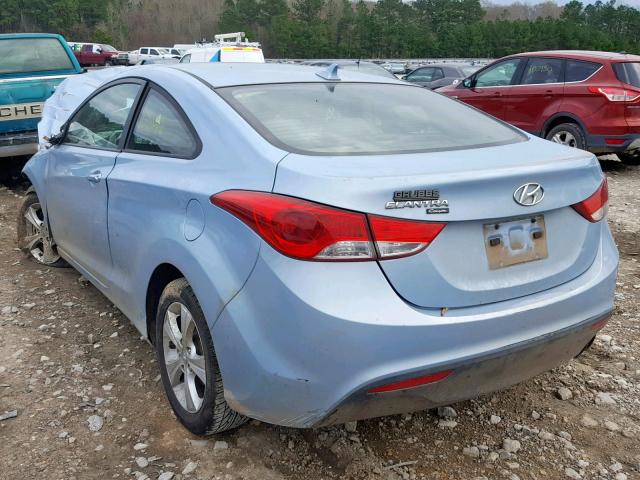 KMHDH6AE5DU003705 - 2013 HYUNDAI ELANTRA CO BLUE photo 3