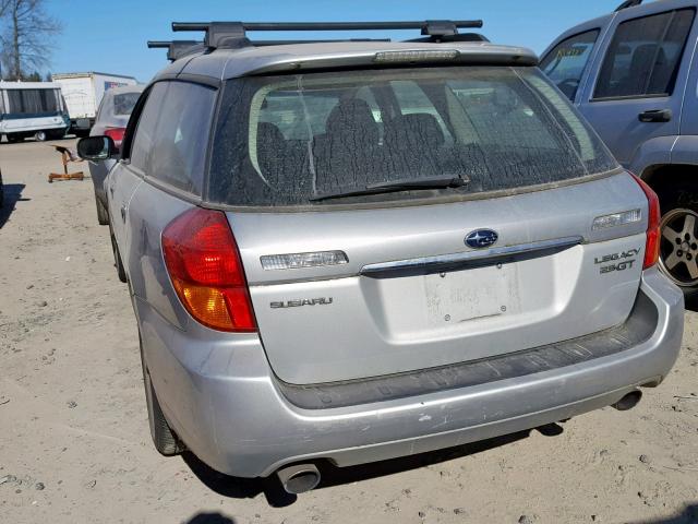 4S3BP686354318937 - 2005 SUBARU LEGACY GT SILVER photo 3