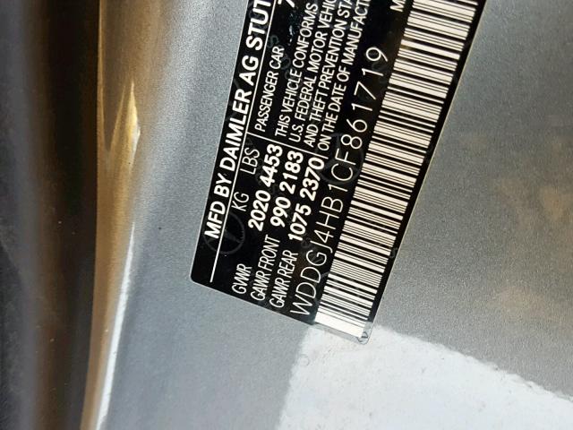 WDDGJ4HB1CF861719 - 2012 MERCEDES-BENZ C 250 SILVER photo 10