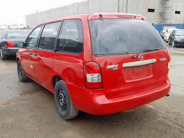 JM3LW28G510179153 - 2001 MAZDA MPV WAGON RED photo 3