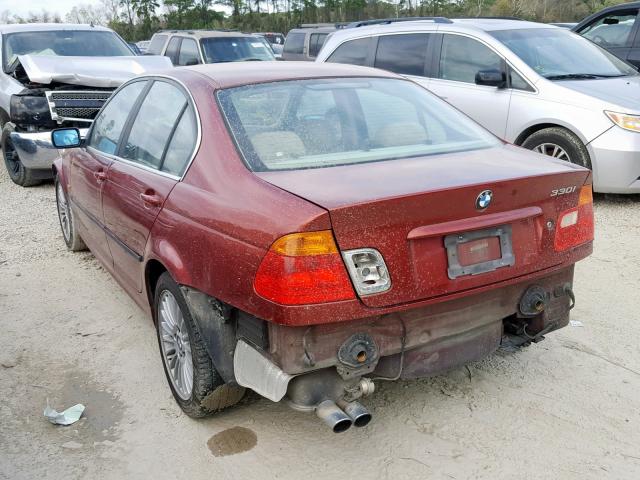 WBAAV53461JS90447 - 2001 BMW 330I RED photo 3