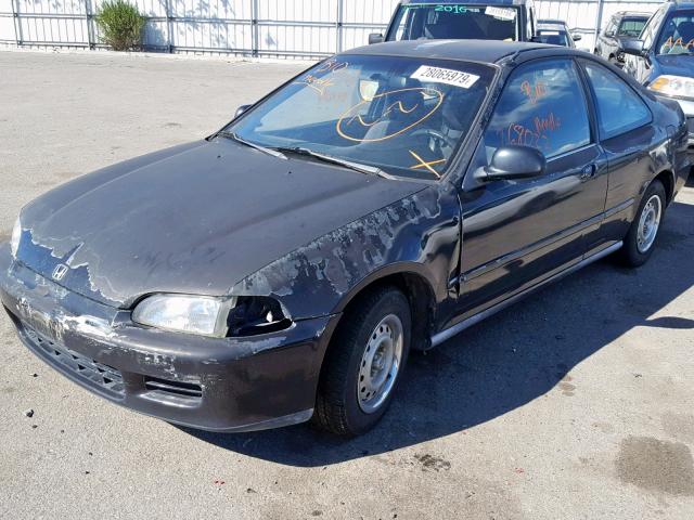 2HGEJ2128SH541487 - 1995 HONDA CIVIC DX BLACK photo 2