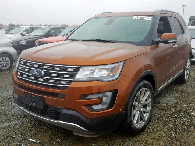 1FM5K8F81HGD91301 - 2017 FORD EXPLORER L BROWN photo 2