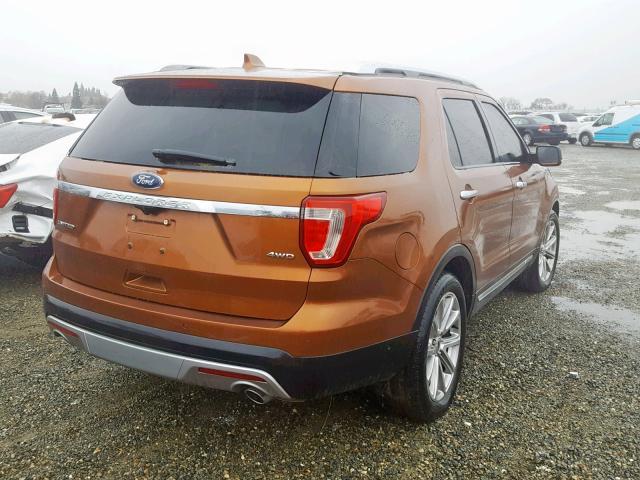 1FM5K8F81HGD91301 - 2017 FORD EXPLORER L BROWN photo 4