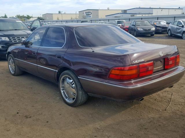 JT8UF11E8L0026400 - 1990 LEXUS LS 400 BROWN photo 3