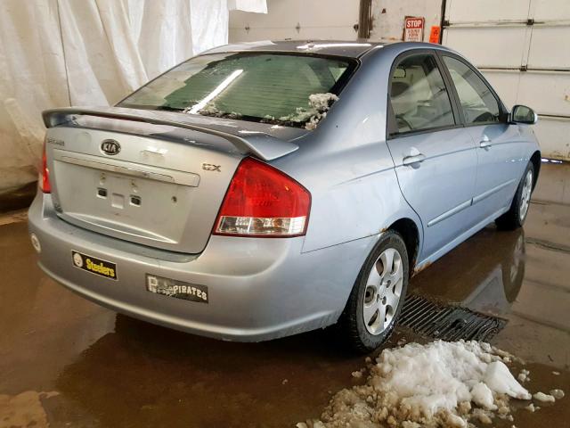 KNAFE122985497402 - 2008 KIA SPECTRA EX BLUE photo 4