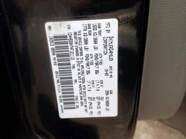 1D4HB38N74F121113 - 2004 DODGE DURANGO ST BLACK photo 10