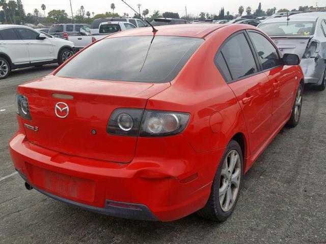 JM1BK324X81791891 - 2008 MAZDA 3 S RED photo 4