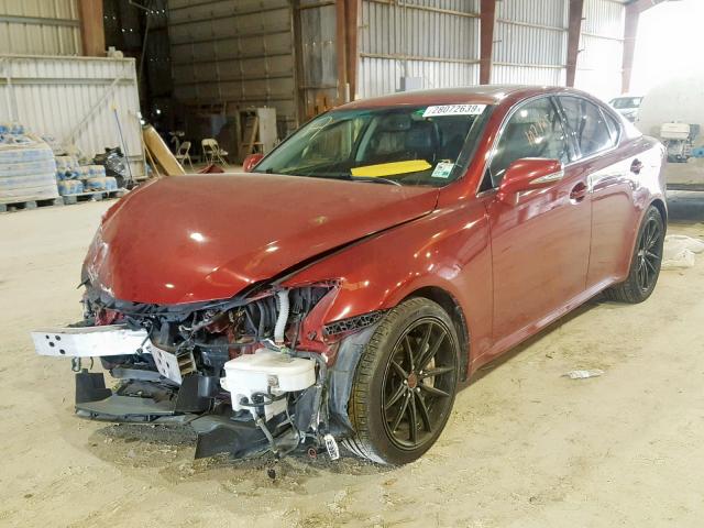 JTHBE5C20C5030268 - 2012 LEXUS IS 350 MAROON photo 2