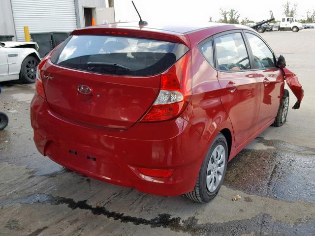 KMHCT5AE8FU224030 - 2015 HYUNDAI ACCENT GS RED photo 4