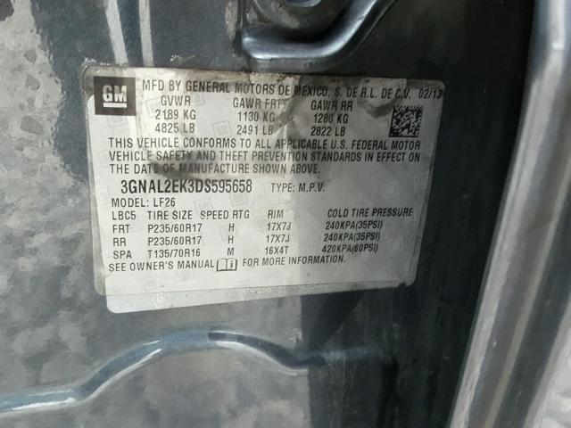 3GNAL2EK3DS595658 - 2013 CHEVROLET CAPTIVA LS 灰色 照片 10