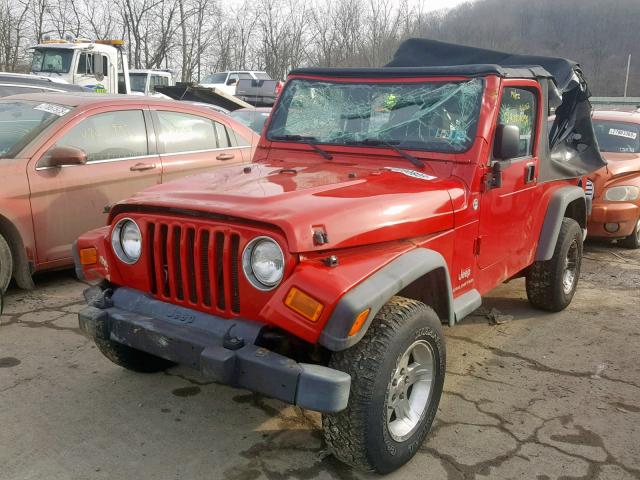 1J4FA44S56P726490 - 2006 JEEP WRANGLER / RED photo 2