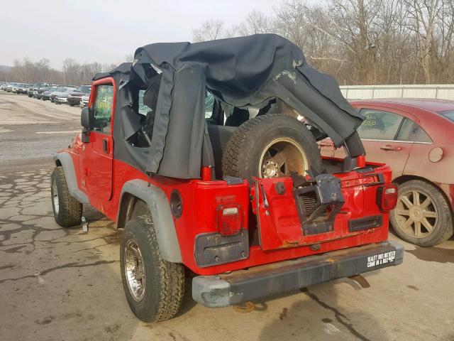 1J4FA44S56P726490 - 2006 JEEP WRANGLER / RED photo 3