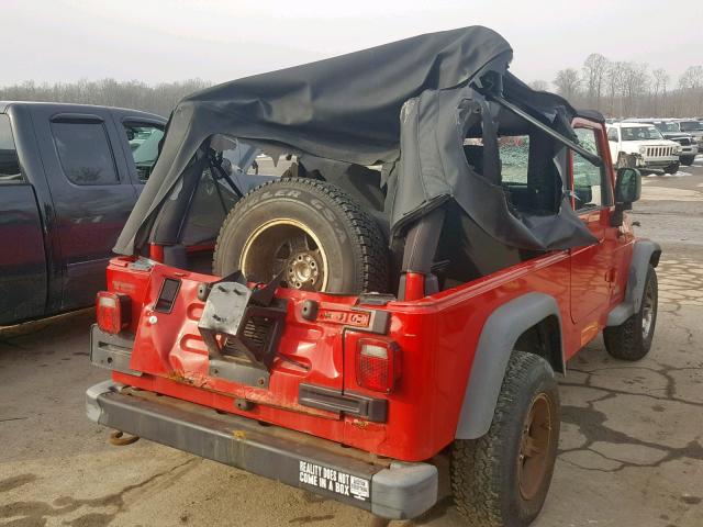 1J4FA44S56P726490 - 2006 JEEP WRANGLER / RED photo 4