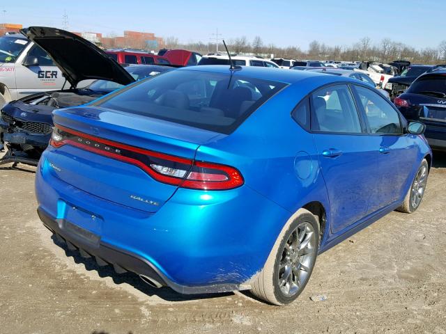 1C3CDFBB9FD200996 - 2015 DODGE DART SXT BLUE photo 4