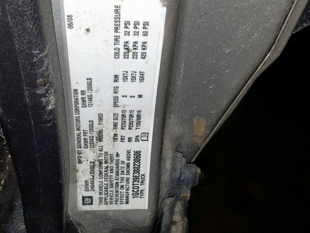 1GCDT39E388230606 - 2008 CHEVROLET COLORADO L TAN photo 10