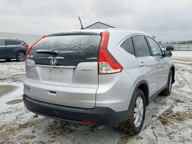 2HKRM4H78EH709435 - 2014 HONDA CR-V EXL SILVER photo 4