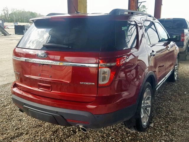 1FM5K7F88DGB32163 - 2013 FORD EXPLORER L RED photo 4