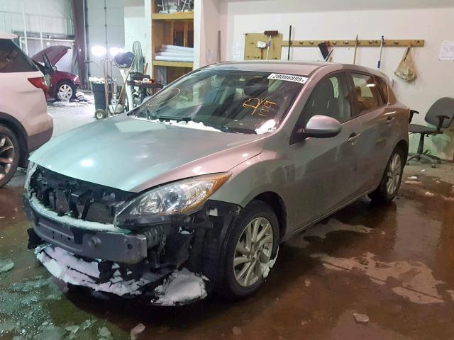 JM1BL1L71C1581229 - 2012 MAZDA 3 I GRAY photo 2